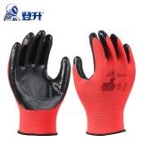 登升 #N548勞保手套 丁腈手套 涂膠涂層防滑耐磨透氣耐油耐酸堿工地防護手套