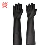 威蝶 55cmB黑色加厚勞保手套天然乳膠防水防污耐磨耐酸堿手套 55厘米加厚