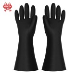 威蝶 40cmA-1黑色標準中厚勞保手套乳膠防水防污耐磨耐酸堿加長防護手套 中厚